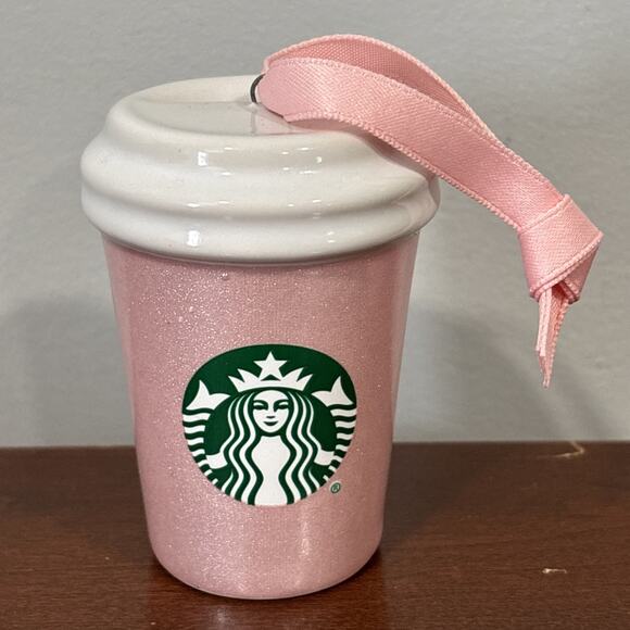 Starbucks Other - Starbucks Christmas Holiday 2020 Pink Glitter Cup Tree Ornament 2.5”